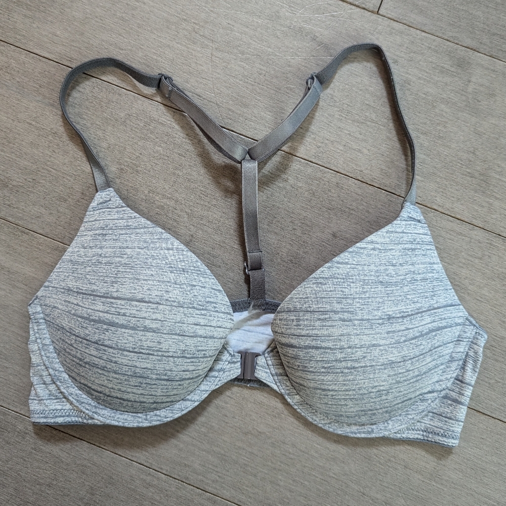 Victoria's Secret PINK wear everywhere push up bra gray pigeonnant size 32B